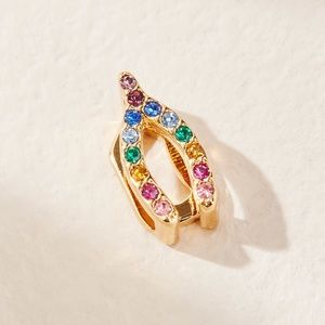 *Rainbow Wishbone Charm* KEEP COLLECTIVE Retired Rose Gold